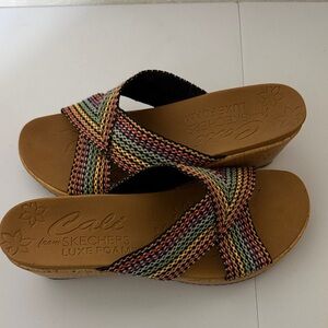 Skechers Women's Colorful Wedge Sandals Women Size 9.5